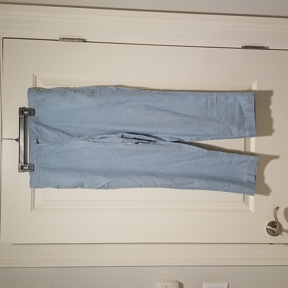 NWT JCrew womens medium tie-waist seaside pant in chambray